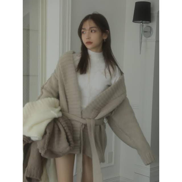 meltthelady layered mohair cardigan グレー