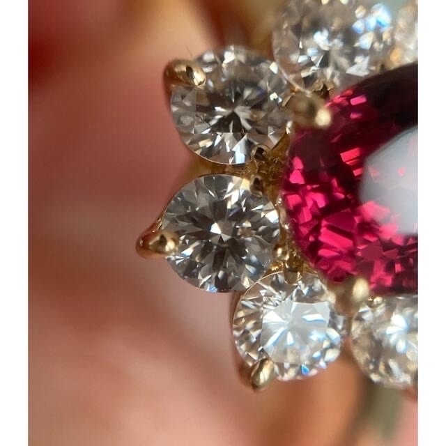 ⭐️赤のモザイク⭐️レッドスピネルリング　0.8ct レディースのアクセサリー(リング(指輪))の商品写真