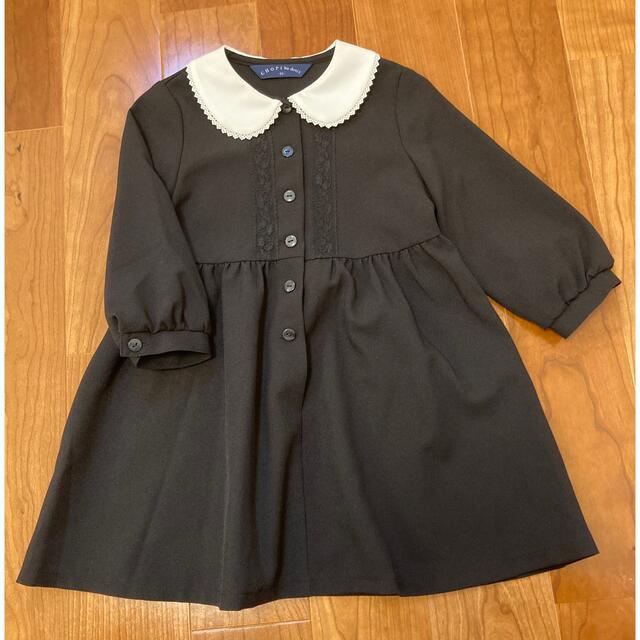 AEON(イオン)の美品⭐︎ベビーフォーマル黒ワンピース95cmイオン キッズ/ベビー/マタニティのキッズ服女の子用(90cm~)(ドレス/フォーマル)の商品写真