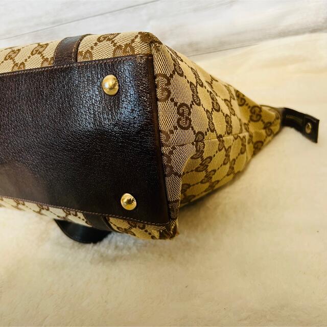 良品】GUCCI グッチ GG柄 トートバッグ 肩掛け キャンバス×レザー 良品】GUCCI グッチ GG柄 トートバッグ 肩掛け キャンバス×レザー