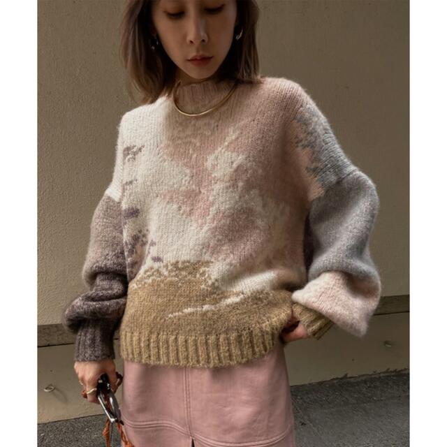 新品タグ　ANDREA ABSTRACT PAINT KNIT　アメリ