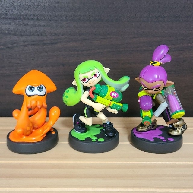 amiibo ガール(ライムグリーン) ボーイ(パープル)イカ(オレンジ