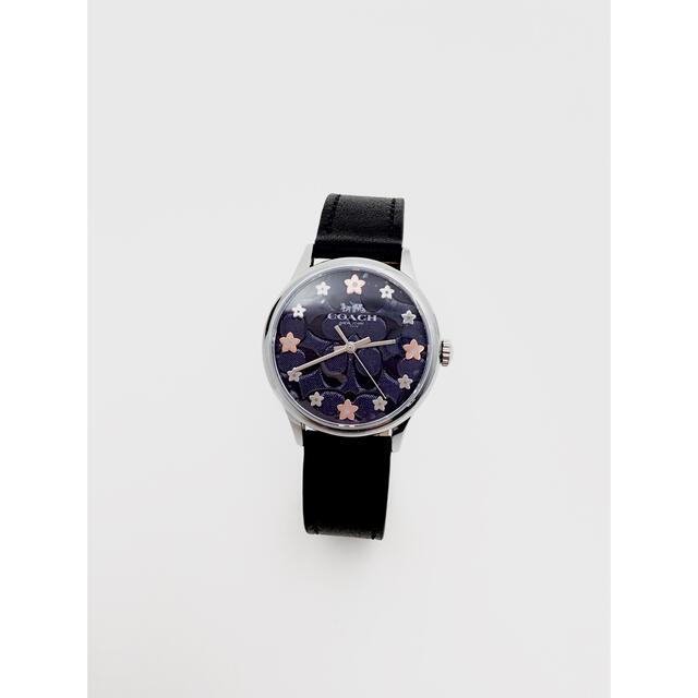 COACH(コーチ)のほぼ未使用　コーチ  シグネチャー フラワー　レディース　腕時計 ネイビー  黒 レディースのファッション小物(腕時計)の商品写真