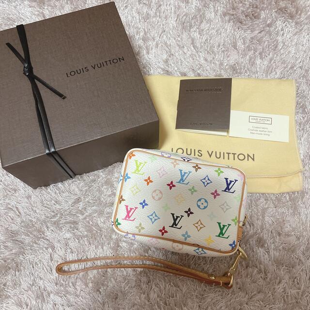 【本物保証】 箱付 超美品 ルイヴィトン LOUIS VUITTON モノグラム マルチカラー トゥルース ワピティ ポーチ 白 ブロン M58033