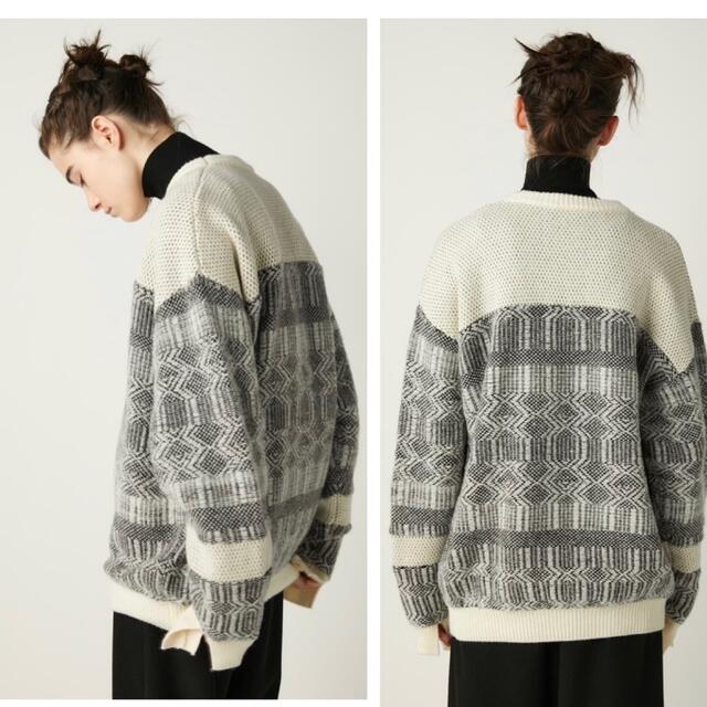 ENFOLD(エンフォルド)のnagonstans  ナゴンスタンス Jacquard pullover レディースのトップス(ニット/セーター)の商品写真