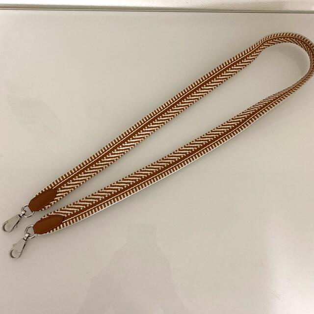 手縫い ショルダーストラップ シルバー金具 キャメル ブラウン