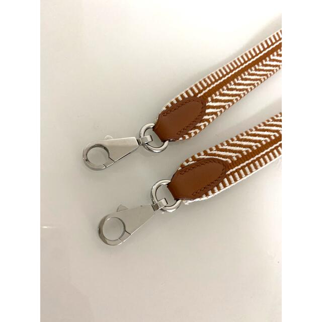 手縫い ショルダーストラップ シルバー金具 キャメル ブラウン
