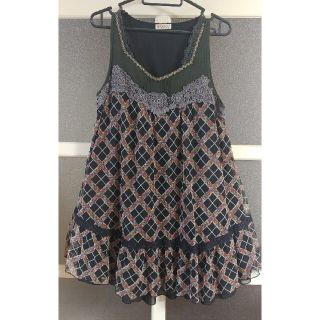 アクシーズファム(axes femme)のaxes femme♡黒チェックワンピ(ひざ丈ワンピース)