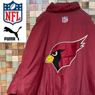 プーマ(PUMA)のビッグロゴ刺繍NFLアリゾナカーディナルス　スタジアムジャンバー オーバーサイズ(スタジャン)