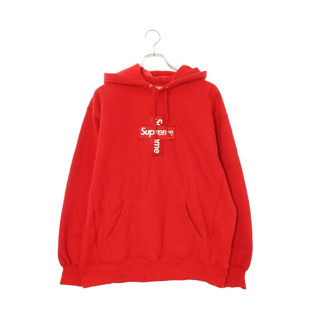 シュプリーム 20AW Cross Box Logo Hooded Sweatshirt クロスボックスロゴフーデッドスウェットシャツパーカー メンズ  L