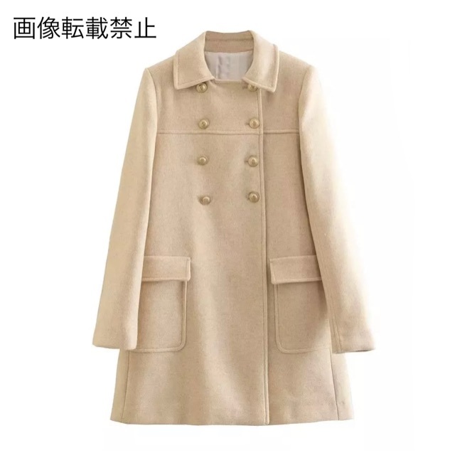 9月新作9223◆beige vintage レトロ ダブルボタン コート