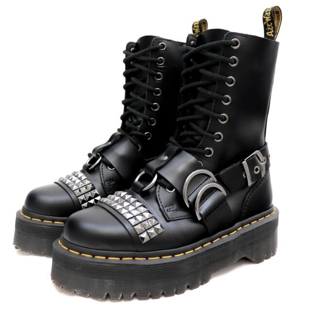 Dr.Martens(ドクターマーチン)の未使用 ドクターマーチン JADON HI STUD スタッズ 10ホール レザーレースアップブーツ レディース 黒 UK4/EU37 25761001 Dr.Martens レディースの靴/シューズ(ブーツ)の商品写真