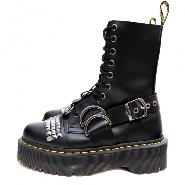 Dr.Martens(ドクターマーチン)の未使用 ドクターマーチン JADON HI STUD スタッズ 10ホール レザーレースアップブーツ レディース 黒 UK4/EU37 25761001 Dr.Martens レディースの靴/シューズ(ブーツ)の商品写真