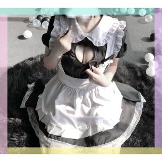 ハロウィン メイド服 コスプレ 衣装 ホワイトタイツ付(衣装一式)