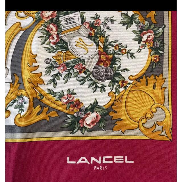 タグ付 未使用】LANCEL 大判スカーフ 88×87 シルク100％ - バンダナ