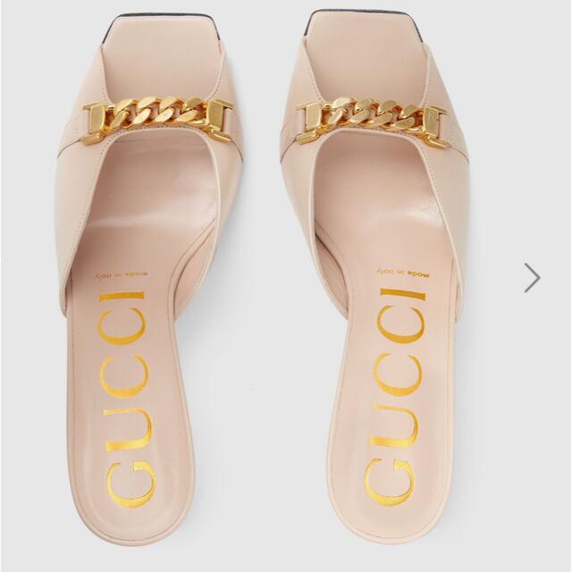 ☆新品☆GUCCI★20/21秋冬】MID-HEEL SLIDE W CHAIN レディースの靴/シューズ(サンダル)の商品写真