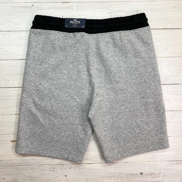 Hollister(ホリスター)の新品【メンズL】★ホリスター★スウェット生地ショートパンツ/グレー黒 メンズのパンツ(ショートパンツ)の商品写真