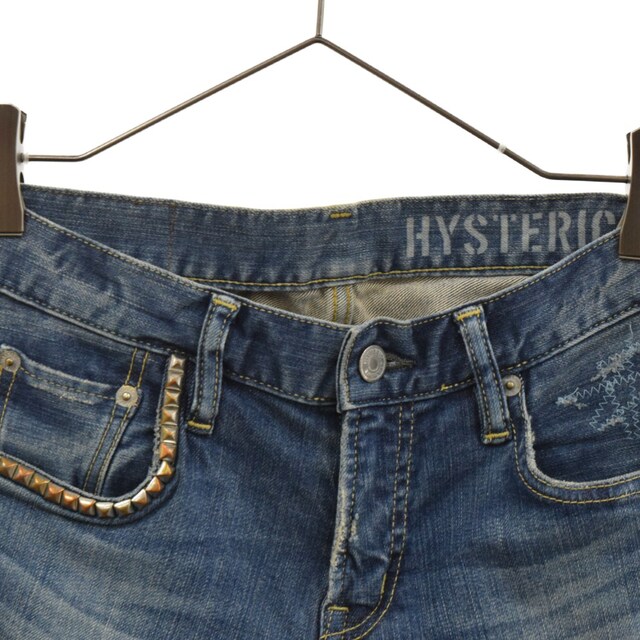 HYSTERIC GLAMOUR(ヒステリックグラマー)のHYSTERIC GLAMOUR ヒステリックグラマー ヴィンテージ加工 スリムストレートデニムパンツ レディース 0141AP11 インディゴ レディースのパンツ(デニム/ジーンズ)の商品写真