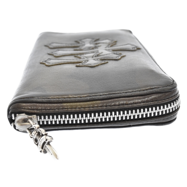 Chrome Hearts(クロムハーツ)のCHROME HEARTS クロムハーツ REC F ZIP 迷彩カモ柄 3クロス ラウンドジップレザーウォレット 長財布 カーキ調 メンズのファッション小物(長財布)の商品写真