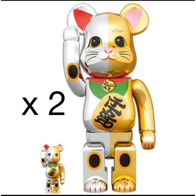 BE@RBRICK 招き猫 白×緑 100％ & 400％ - その他