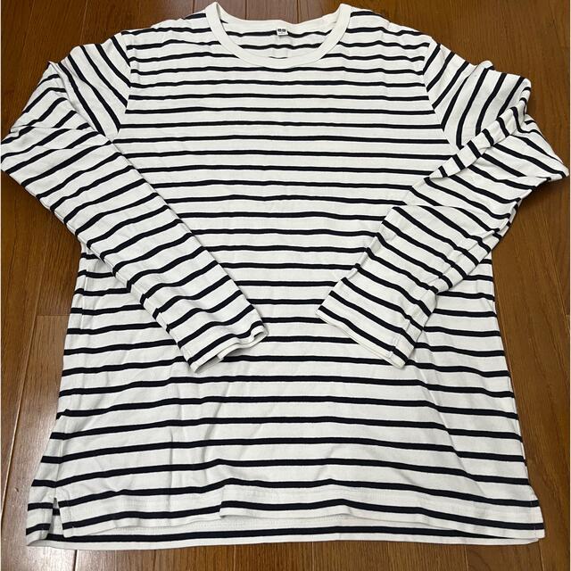 UNIQLO(ユニクロ)のユニクロ 長袖Tシャツ メンズ Lサイズ　ボーダー メンズのトップス(Tシャツ/カットソー(七分/長袖))の商品写真