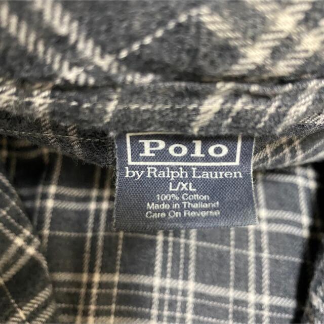 POLO RALPH LAUREN(ポロラルフローレン)の90s 古着 ポロラルフローレン ガウンコート 刺繍ロゴ チェック ゆるだぼ メンズのジャケット/アウター(チェスターコート)の商品写真