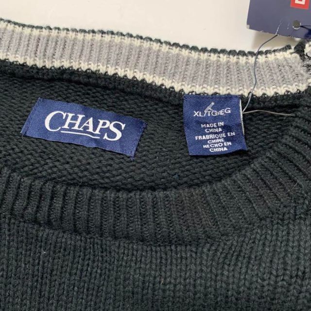 CHAPS(チャップス)のタグ付き　チャップス　ラルフローレン 90s ニット　黒　セーター　XL メンズのトップス(ニット/セーター)の商品写真