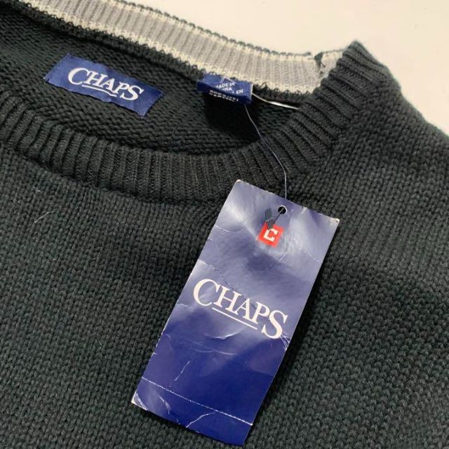 CHAPS(チャップス)のタグ付き　チャップス　ラルフローレン 90s ニット　黒　セーター　XL メンズのトップス(ニット/セーター)の商品写真