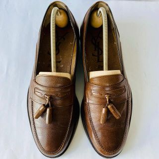 サンローラン(Saint Laurent)のイヴサンローラン 濃茶 ローファー 24.5cm 除菌・消臭済 シューキーパー付(ドレス/ビジネス)