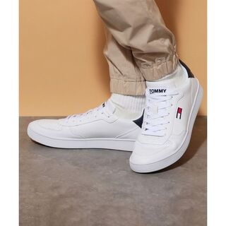 TOMMY HILFIGER - 新品タグ付き【TOMMY JEANS 】フラッグレザー スニーカー 白 26cm
