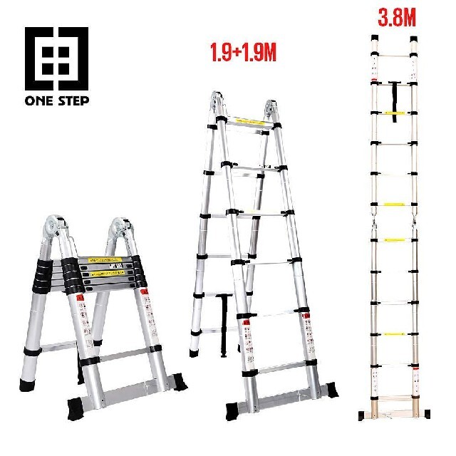 最大80％オフ！ はしご 伸縮 3.8m 折りたたみ 耐荷重150kg 家庭用 業務
