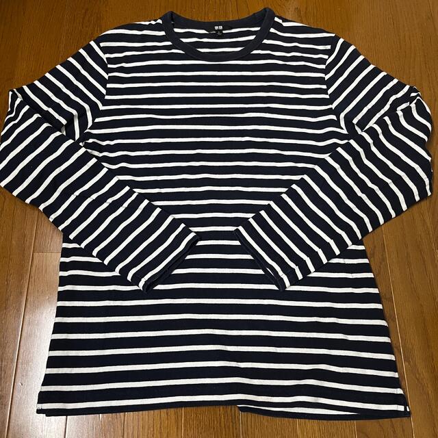 UNIQLO(ユニクロ)のユニクロ Tシャツ 長袖 メンズLサイズ ボーダー メンズのトップス(Tシャツ/カットソー(七分/長袖))の商品写真