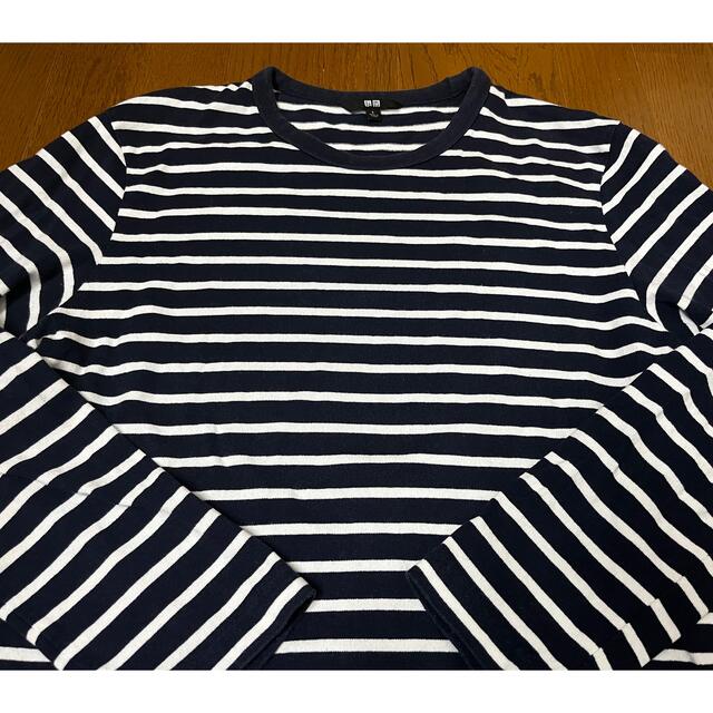 UNIQLO(ユニクロ)のユニクロ Tシャツ 長袖 メンズLサイズ ボーダー メンズのトップス(Tシャツ/カットソー(七分/長袖))の商品写真