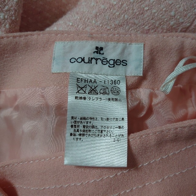 Courreges(クレージュ)の美品　クレージュ　可愛らしいピンクのツイード膝丈スカート　フレアスカート レディースのスカート(ひざ丈スカート)の商品写真