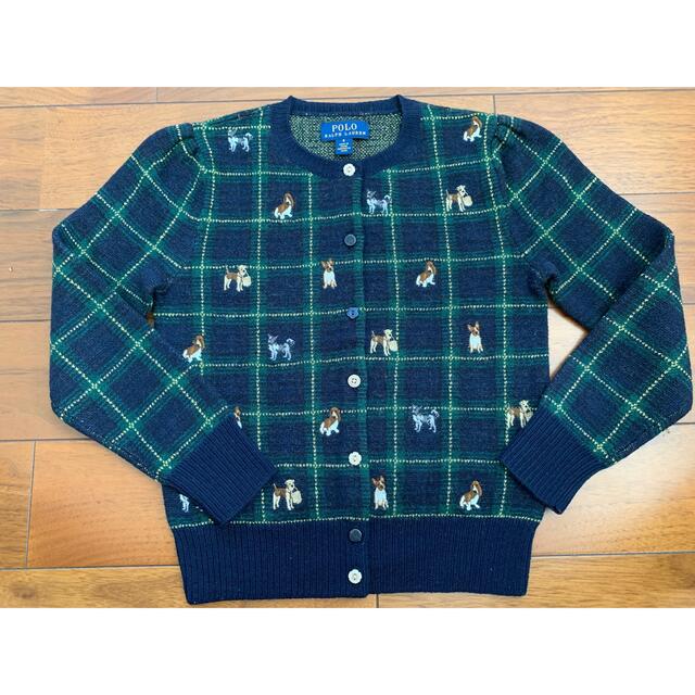 POLO RALPH LAUREN(ポロラルフローレン)の新品タグ付き　ポロラルフローレン キッズ　シフリ　ドッグ　ウール　カーディガン キッズ/ベビー/マタニティのキッズ服女の子用(90cm~)(カーディガン)の商品写真