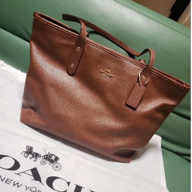 COACH　コーチ　トートバッグ　ジップバッグ　バッグ　レザー　茶色　ブラウン