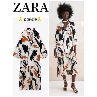 ザラ(ZARA)の新品　今季　ZARA ボウタイ　ロングドレス　タグ付(ロングワンピース/マキシワンピース)