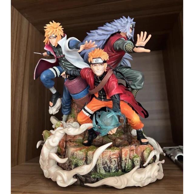 今だけ半額 NARUTO ナルト ナルト、ミナト、自来也 PVC製41cm