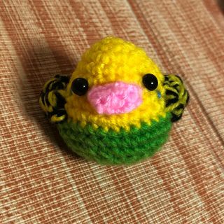 セキセイインコ(ハンドメイド)黄色×黄緑①(ぬいぐるみ)