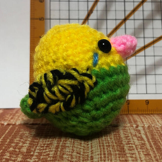 セキセイインコ(ハンドメイド)黄色×黄緑② ハンドメイドのぬいぐるみ/人形(ぬいぐるみ)の商品写真