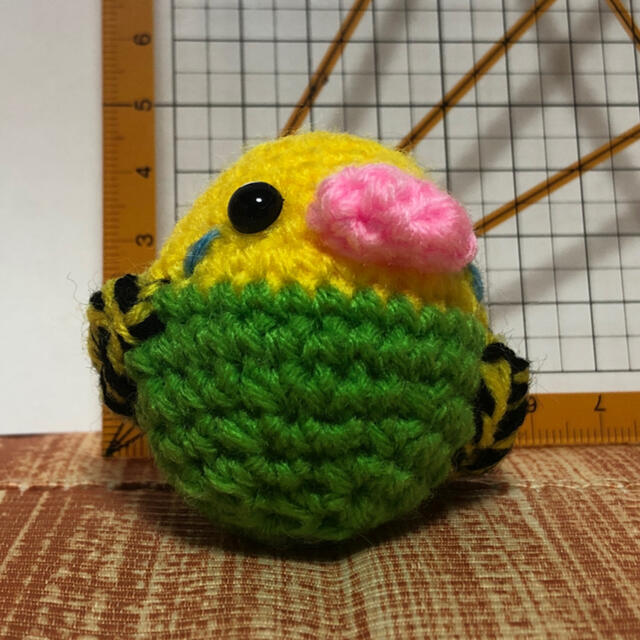 セキセイインコ(ハンドメイド)黄色×黄緑② ハンドメイドのぬいぐるみ/人形(ぬいぐるみ)の商品写真