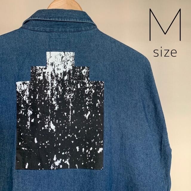 C.E シーイー デニムシャツ バックプリント 長袖 M