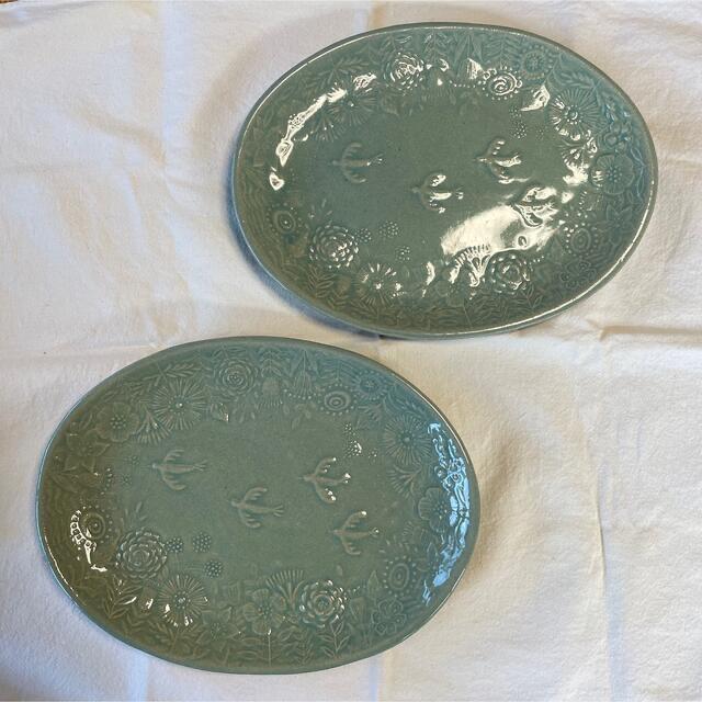 UNISEX S/M 4枚セット☆よしざわ窯 食器 お皿 鳥の親子 秘密の花園へ
