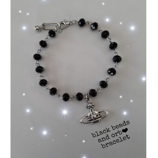 ヴィヴィアンウエストウッド(Vivienne Westwood)のblack beads ❤︎ orb bracelet(ブレスレット/バングル)