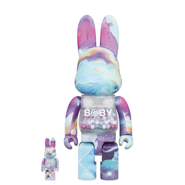 BE@RBRICK(ベアブリック)のMY FIRST B@BY MARBLE  R@BBRICK 400% 100% エンタメ/ホビーのフィギュア(その他)の商品写真