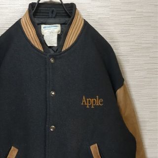 激レア ドイレク 同型ロゴ違い Apple アップル スタジャン ブルゾン 黒茶