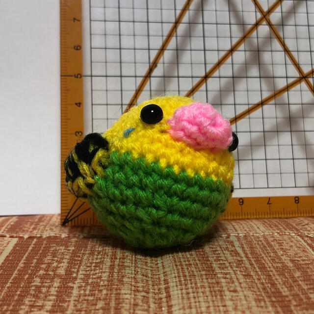 セキセイインコ(ハンドメイド)黄色×黄緑⑧ ハンドメイドのぬいぐるみ/人形(ぬいぐるみ)の商品写真