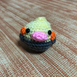 オカメインコ(ハンドメイド)レモン色×グレー⑩(ぬいぐるみ)