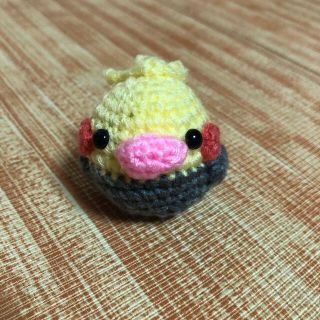 オカメインコ(ハンドメイド)レモン色×グレー⑫(ぬいぐるみ)