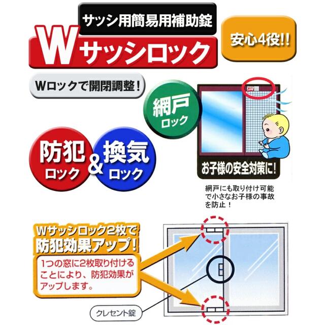 Ｗサッシロックスリム1Ｐ キッズ/ベビー/マタニティの寝具/家具(ドアロック)の商品写真